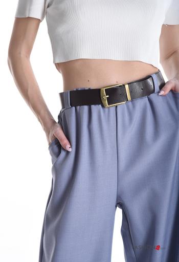 Pantalon wide leg avec poches avec élastique avec ceinture - ph 4
