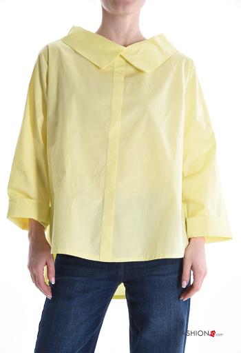 Blusa in Cotone maniche lunghe con colletto