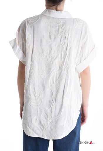 Embroidered short sleeve with collar Shirt with buttons - ph 2