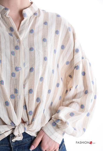 Chemise en Coton manches longues Imprimé mixte à boutons - ph 4