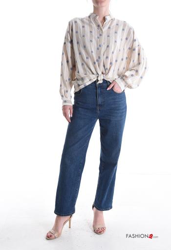 Chemise en Coton manches longues Imprimé mixte à boutons - ph 5