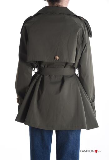 Gabardina com fivela com forro com bolsos com botões com cinto - ph 2
