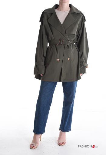 Gabardina com fivela com forro com bolsos com botões com cinto - ph 5