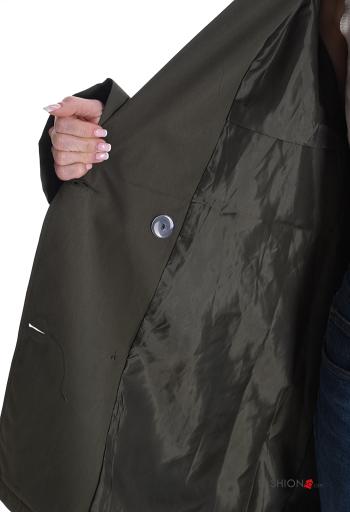 Gabardina com fivela com forro com bolsos com botões com cinto - ph 6