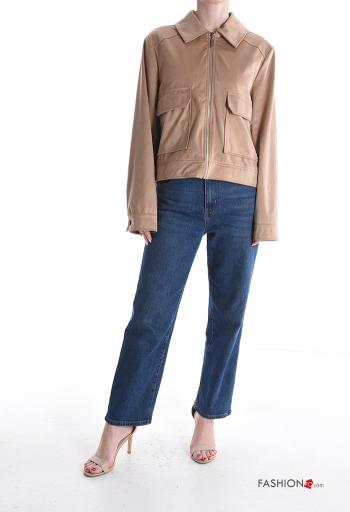 Blusão manga comprida com gola com bolsos com fecho - ph 5