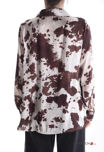 Animal print long sleeve with collar Shirt with buttons - ph 2