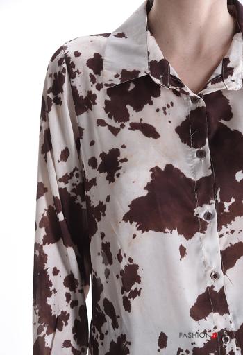 Animal print long sleeve with collar Shirt with buttons - ph 4