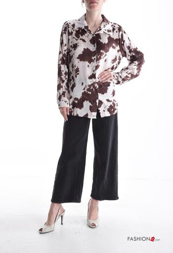 Animal print long sleeve with collar Shirt with buttons - ph 5