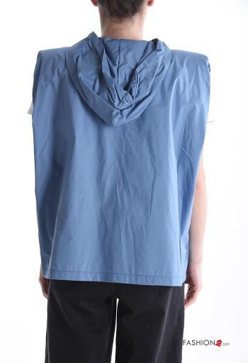 Cotton Gilet with hood with shoulder pads without lining with zip with pockets - ph 2