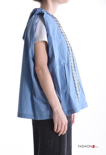 Cotton Gilet with hood with shoulder pads without lining with zip with pockets - ph 3