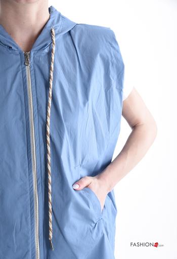 Cotton Gilet with hood with shoulder pads without lining with zip with pockets - ph 4