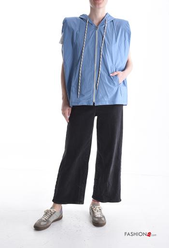 Cotton Gilet with hood with shoulder pads without lining with zip with pockets - ph 5