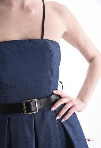 sleeveless backless adjustable Cotton Dress with cups with elastic with belt - ph 4