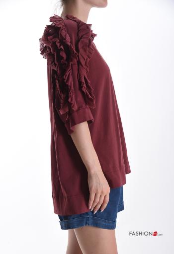 T-shirt in Cotone girocollo maniche a tre quarti - ph 3