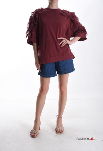 T-shirt in Cotone girocollo maniche a tre quarti - ph 5