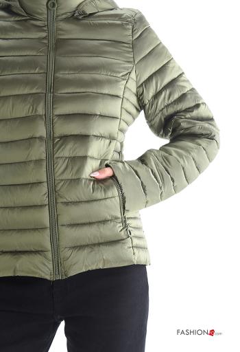 Puffer Jacket with pockets without lining with zip with hood - ph 4