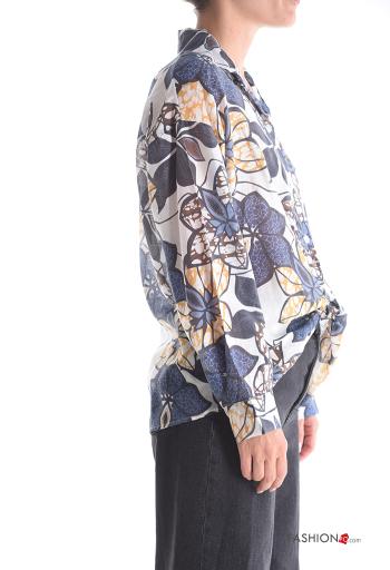 Floral long sleeve with collar Shirt with buttons - ph 3