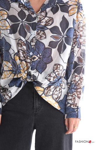 Floral long sleeve with collar Shirt with buttons - ph 4
