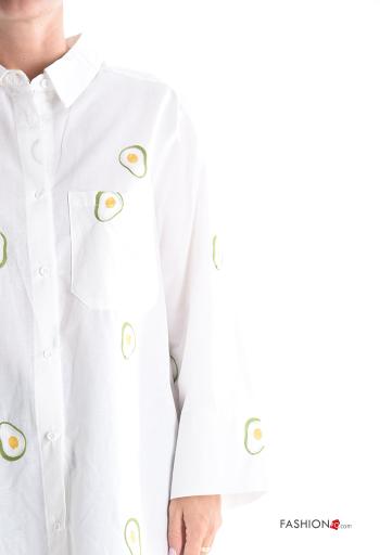 Camicia in Cotone maniche lunghe con colletto con bottoni - ph 4