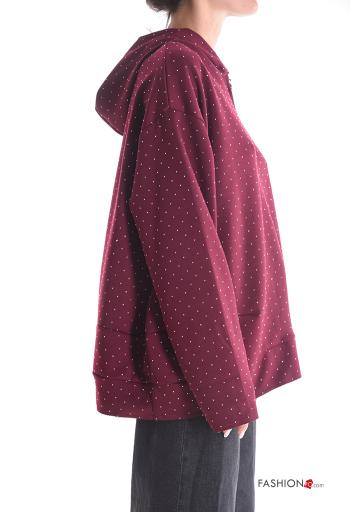 Sweatshirt manches longues avec fermeture éclair à capuche avec strass - ph 3