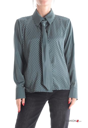 Camicia maniche lunghe con colletto Fantasia pois con bottoni - ph 1