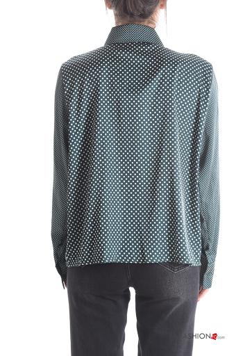 Camicia maniche lunghe con colletto Fantasia pois con bottoni - ph 2