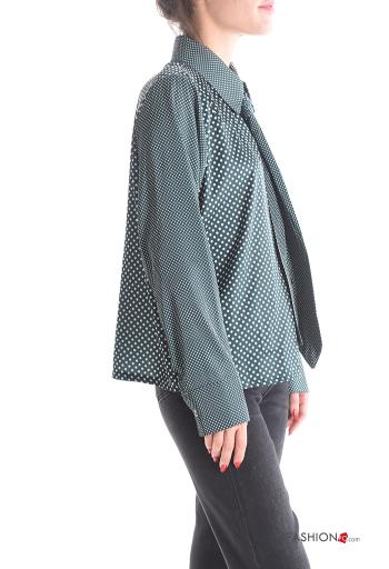 Camicia maniche lunghe con colletto Fantasia pois con bottoni - ph 3
