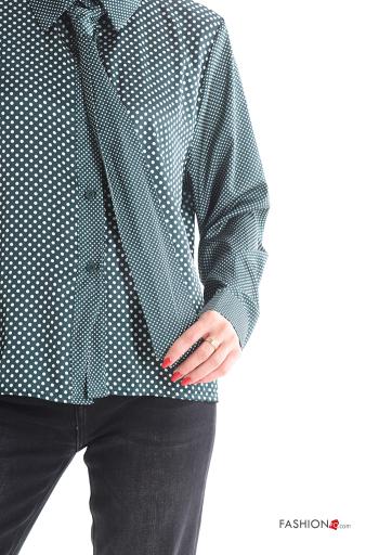 Camicia maniche lunghe con colletto Fantasia pois con bottoni - ph 4