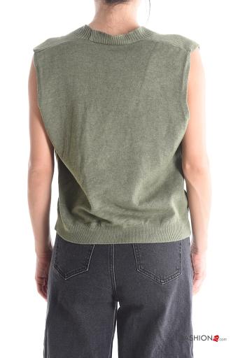 sleeveless Cardigan with buttons with v-neck - ph 2