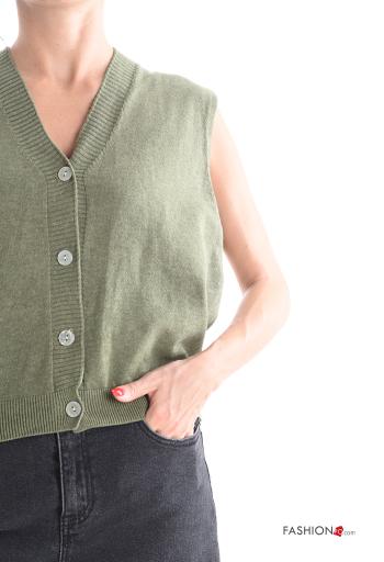 sleeveless Cardigan with buttons with v-neck - ph 4