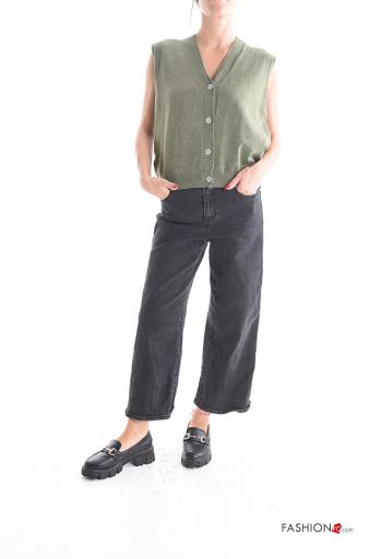 sleeveless Cardigan with buttons with v-neck - ph 5