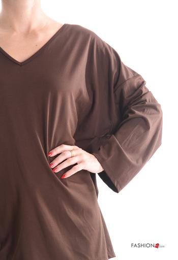 Maglietta a manica lunga oversize scollo a V - ph 4