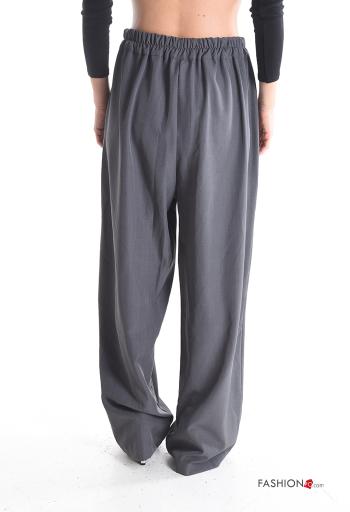 Pantalone wide leg con tasche con bottoni con zip - ph 2