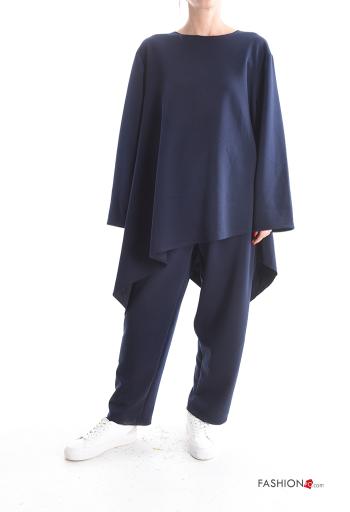 Oversize u-boot ausschnitt asymmetrisch lange ärmel Trainingsanzug mit Taschen mit gummizug