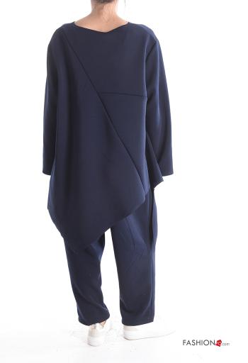 Oversize u-boot ausschnitt asymmetrisch lange ärmel Trainingsanzug mit Taschen mit gummizug - ph 2