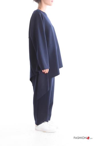 Oversize u-boot ausschnitt asymmetrisch lange ärmel Trainingsanzug mit Taschen mit gummizug - ph 3