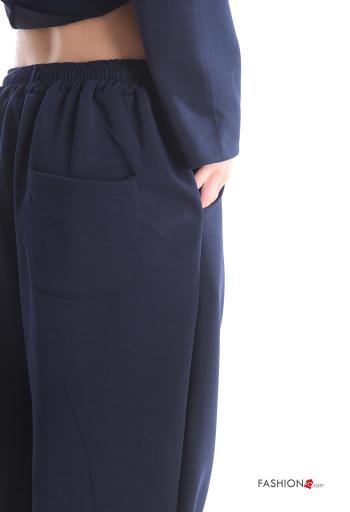 Oversize u-boot ausschnitt asymmetrisch lange ärmel Trainingsanzug mit Taschen mit gummizug - ph 4