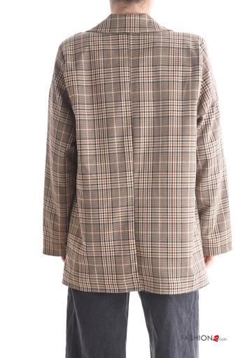 Blazer manga comprida Padrão Tartan com botões com forro - ph 2