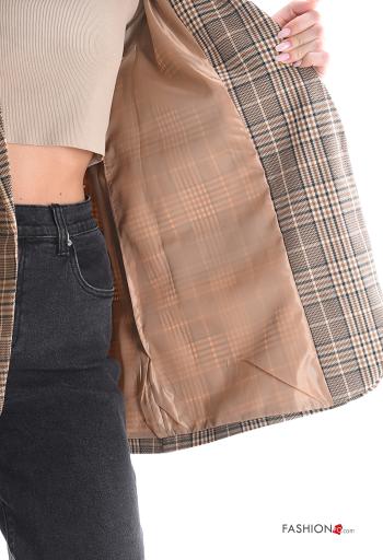 Blazer manga comprida Padrão Tartan com botões com forro - ph 6