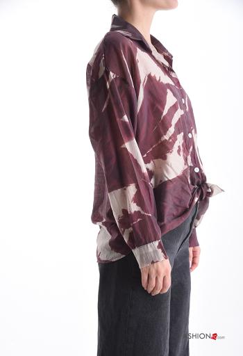 Abstract print long sleeve with collar Shirt with buttons - ph 3