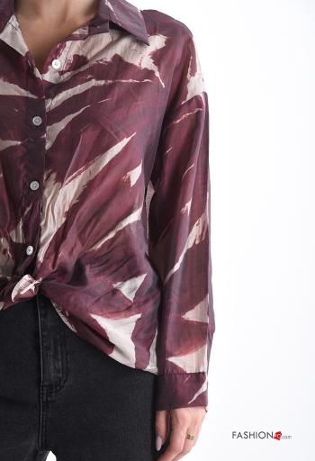 Abstract print long sleeve with collar Shirt with buttons - ph 4