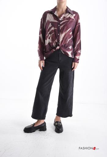 Abstract print long sleeve with collar Shirt with buttons - ph 5