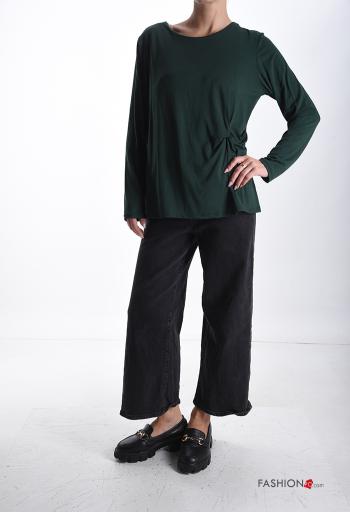 crew neck Long sleeved top with knot - ph 5