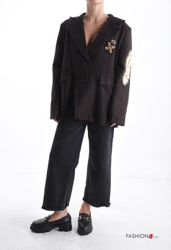 oversized long sleeve Wool Mix Blazer with buttons - ph 5