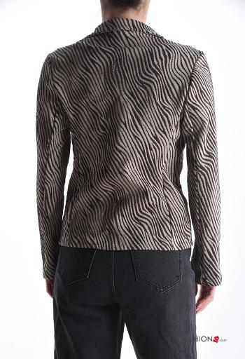 Animal print long sleeve Cotton Jacket with buttons - ph 2