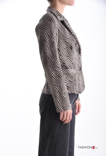 Animal print long sleeve Cotton Jacket with buttons - ph 3