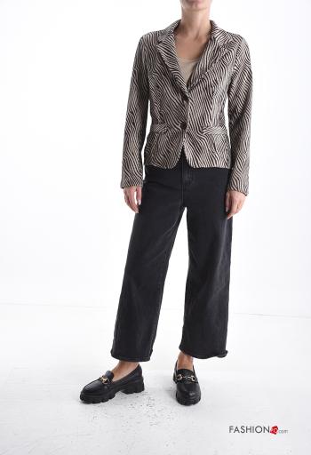 Animal print long sleeve Cotton Jacket with buttons - ph 5