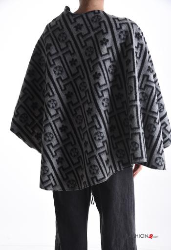 Poncho with fringe with knot - ph 2