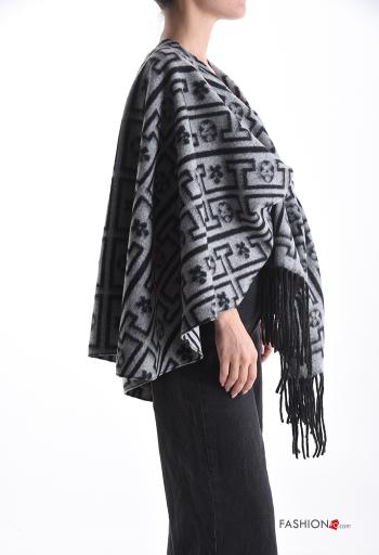 Poncho with fringe with knot - ph 3
