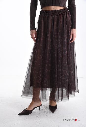 Falda De tul Estampado animal con forro con elástico